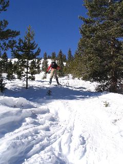 herringboning up the trail