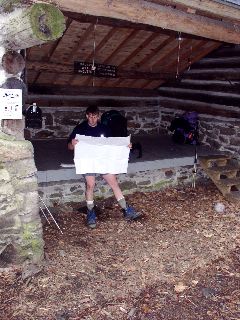 Mike consults the map at Rausch Gap